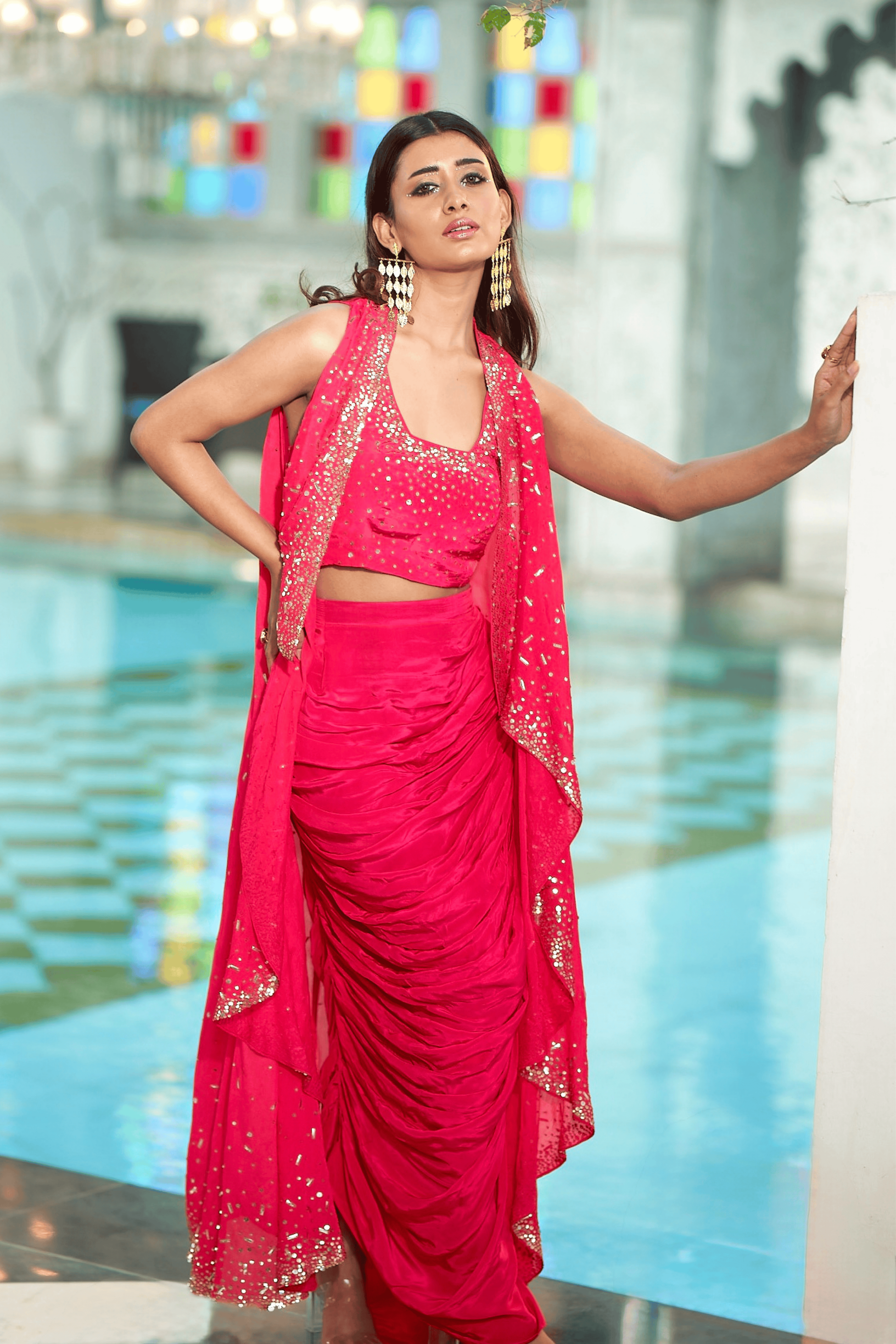 Arshia - Drape skirt with Cape