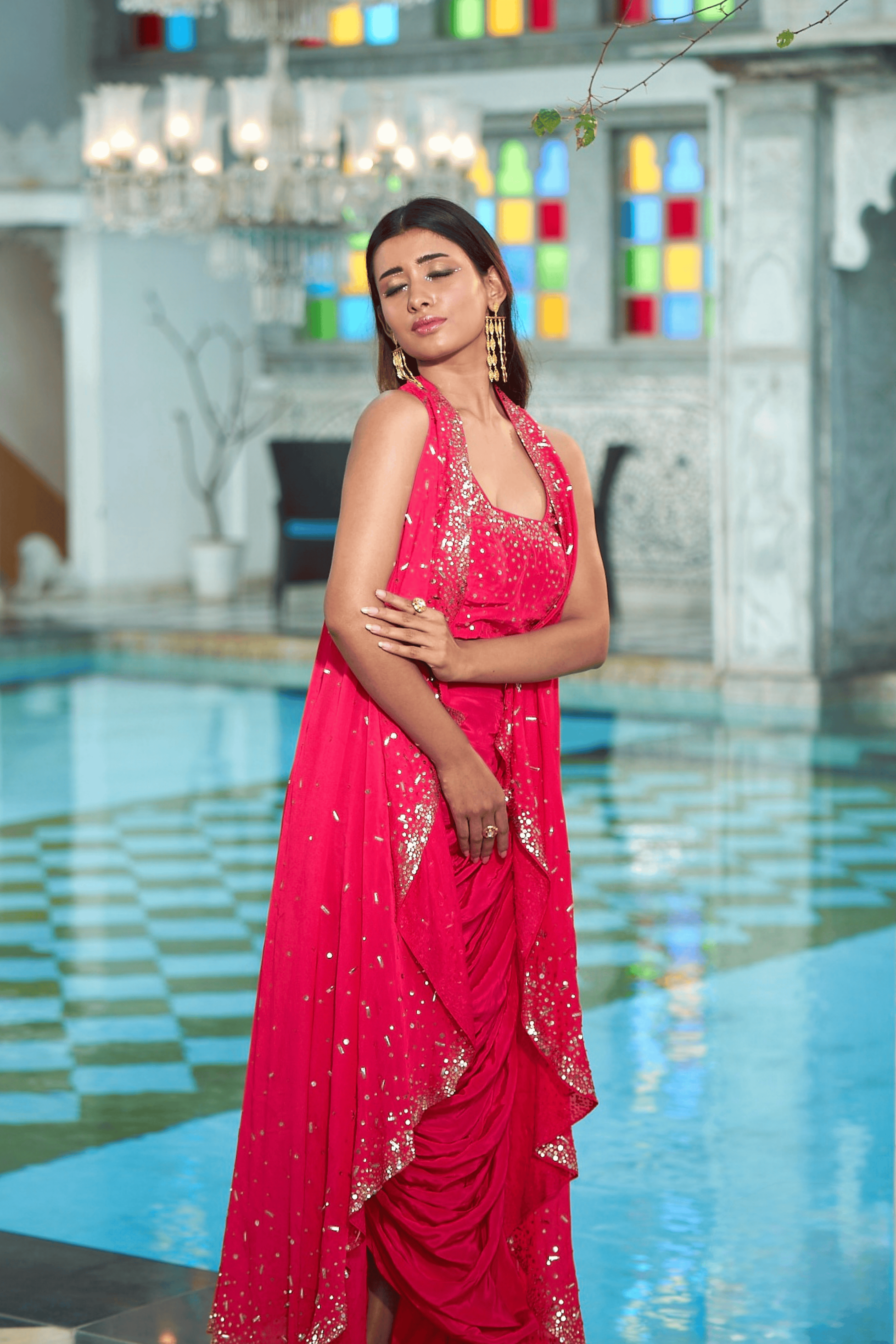 Arshia - Drape skirt with Cape